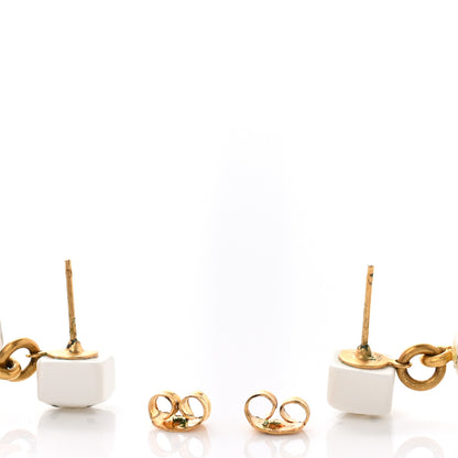 Chanel Soccer Ball CC Drop Earrings White 3 of 8