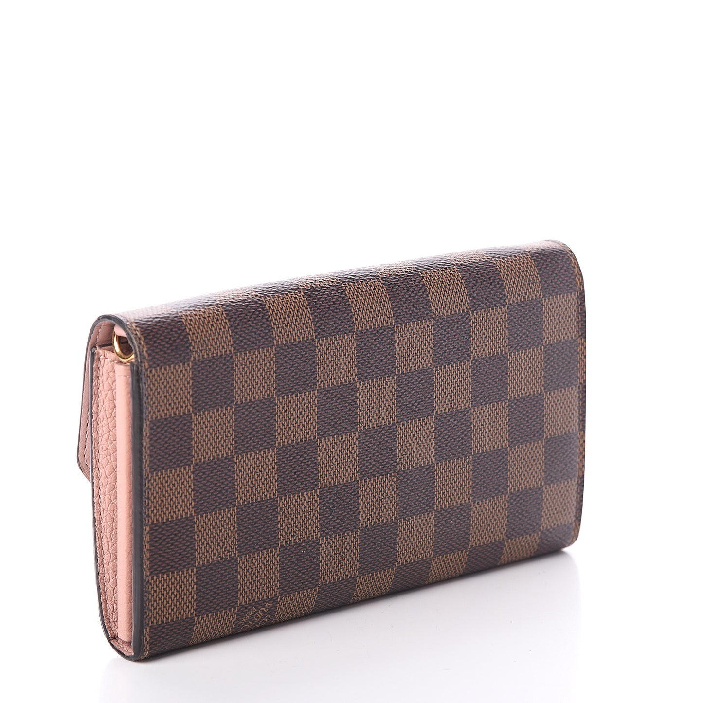 Damier Ebene Croisette Chain Wallet Rose Ballerine