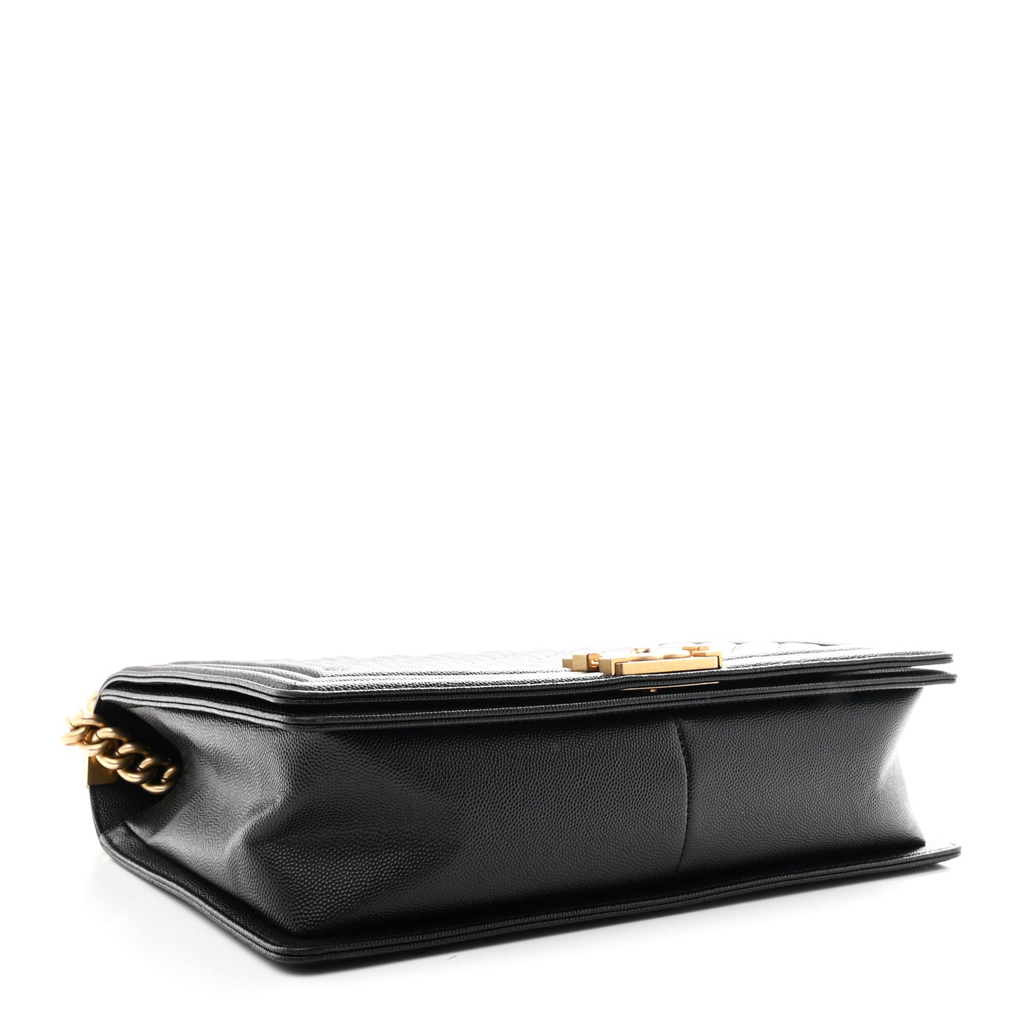 Caviar Quilted Large Boy Flap Black
