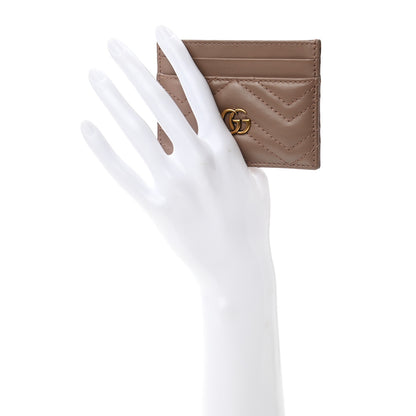 Gucci Calfskin Matelasse GG Marmont Card Holder Porcelain Rose 2 of 5