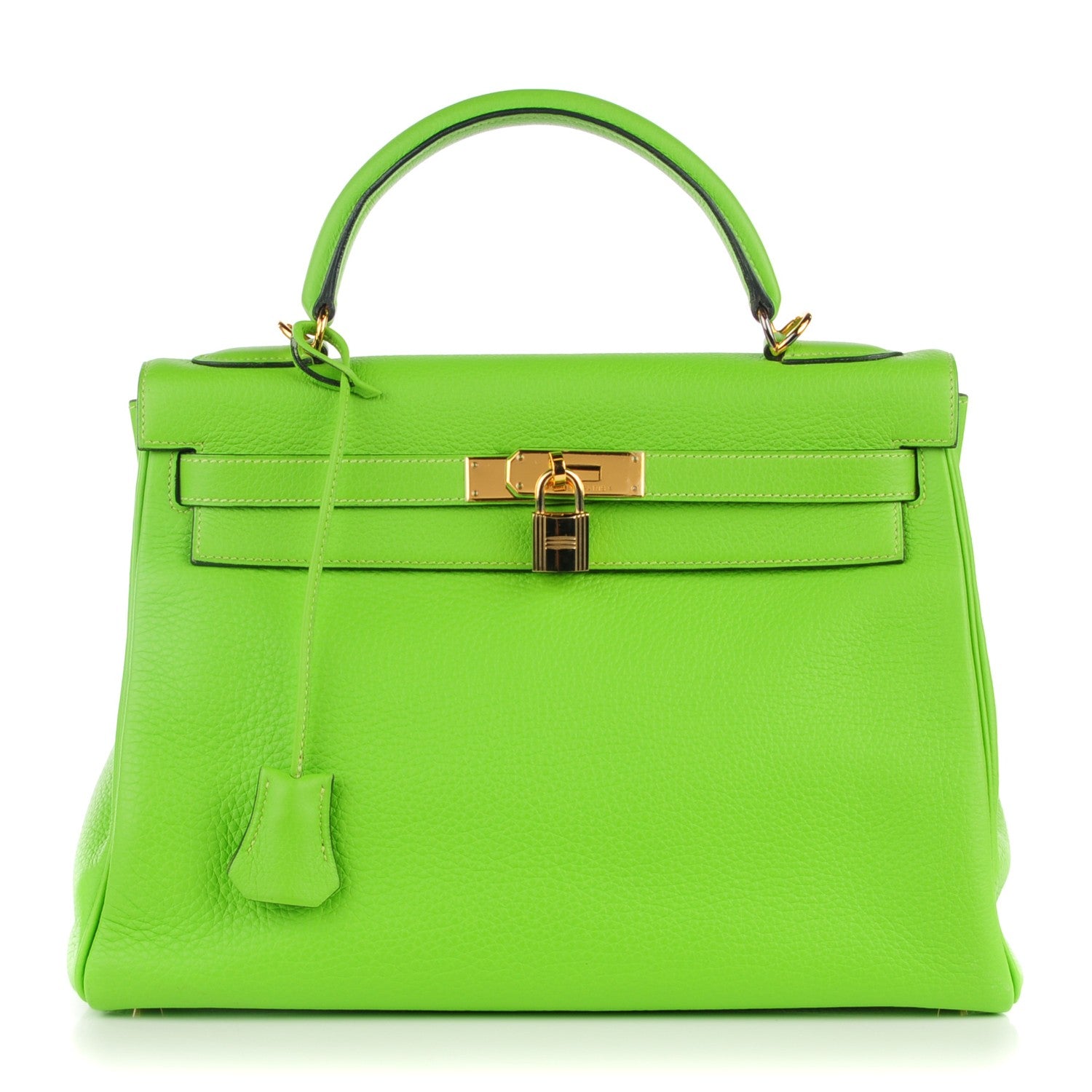 Hermes Taurillon Clemence Kelly Retourne 32 Vert Cru 1 of 24