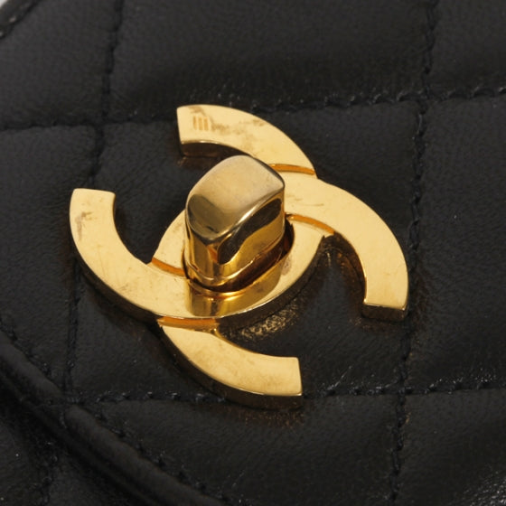 Umbrella w Lambskin Quilted Case Black