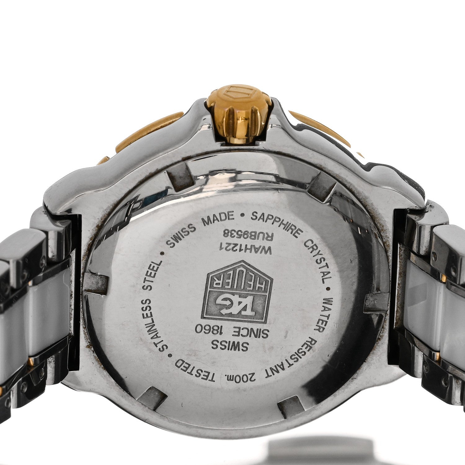 Tag Heuer Stainless Steel 18K Yellow Gold Ceramic Diamond 34mm Formula 1 Quartz Watch White WAH1221 4 of 5