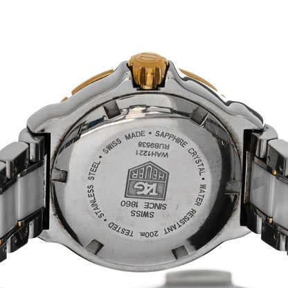 Tag Heuer Stainless Steel 18K Yellow Gold Ceramic Diamond 34mm Formula 1 Quartz Watch White WAH1221 4 of 5