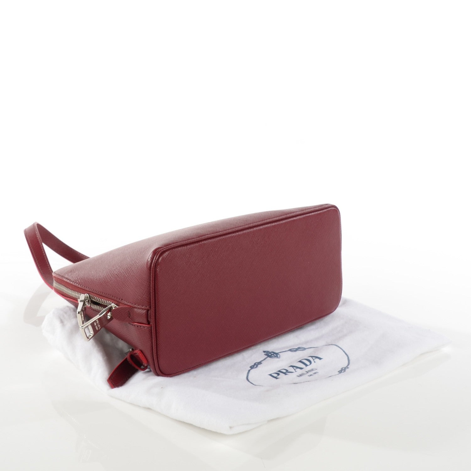 Prada Saffiano Lux Promenade Backpack Cherry 4 of 9