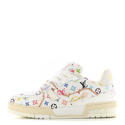 Louis Vuitton LV X TM Calfskin Monogram Multicolor Womens LV Trainer Sneakers 37.5 White 1 of 10