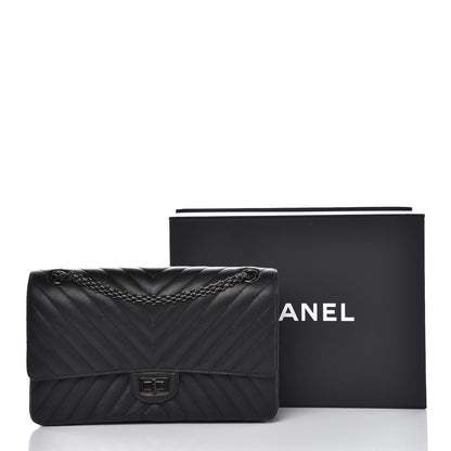 Chanel Sheepskin Chevron Quilted 2.55 Reissue 226 Flap So Black 9 of 11