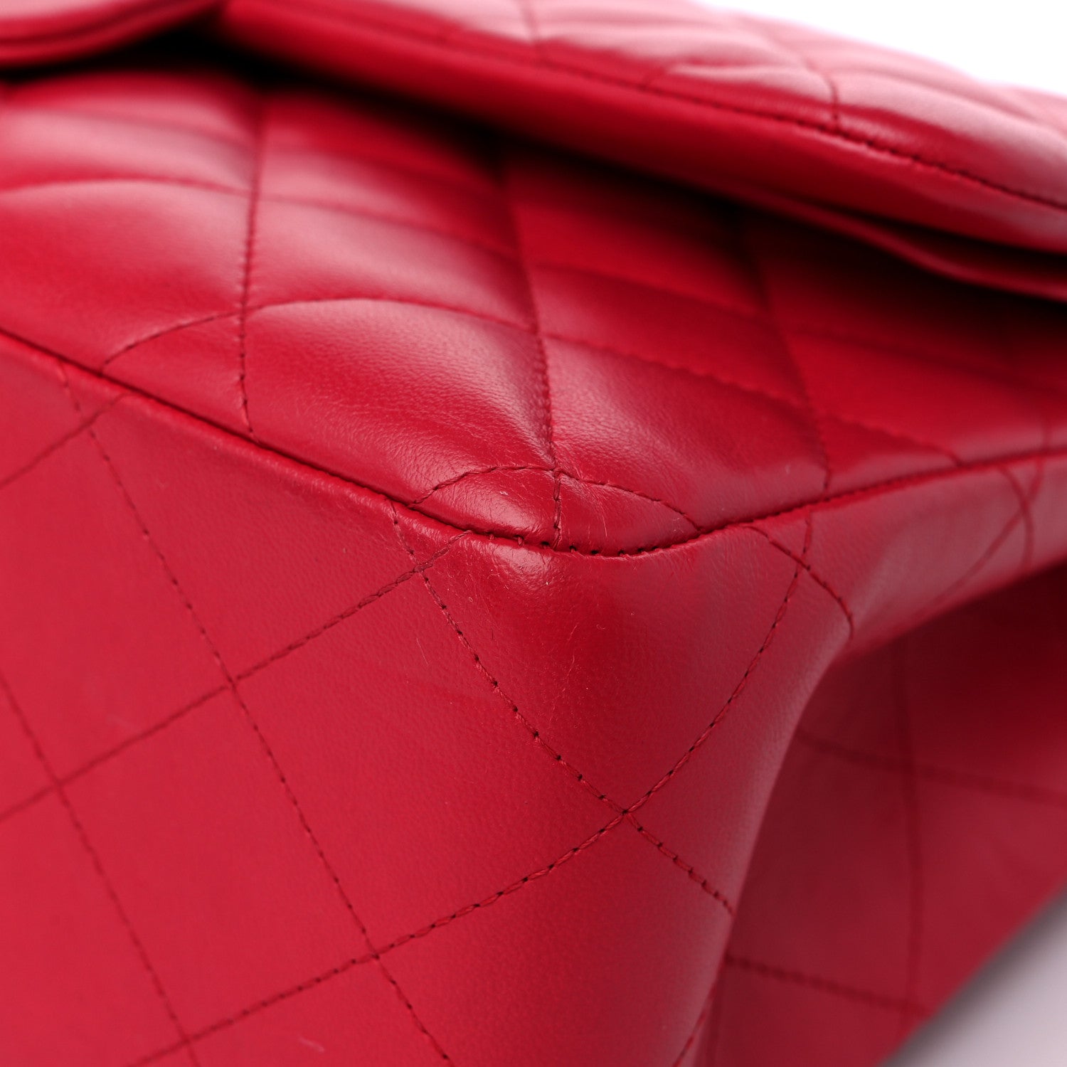 Chanel Lambskin Quilted Jumbo Double Flap Dark Pink 8 of 15