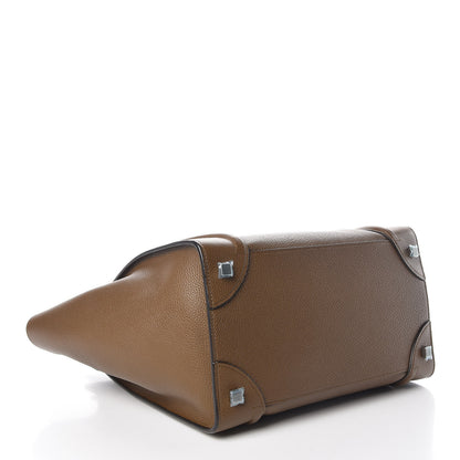 Celine Drummed Calfskin Mini Luggage Moss Green 4 of 9