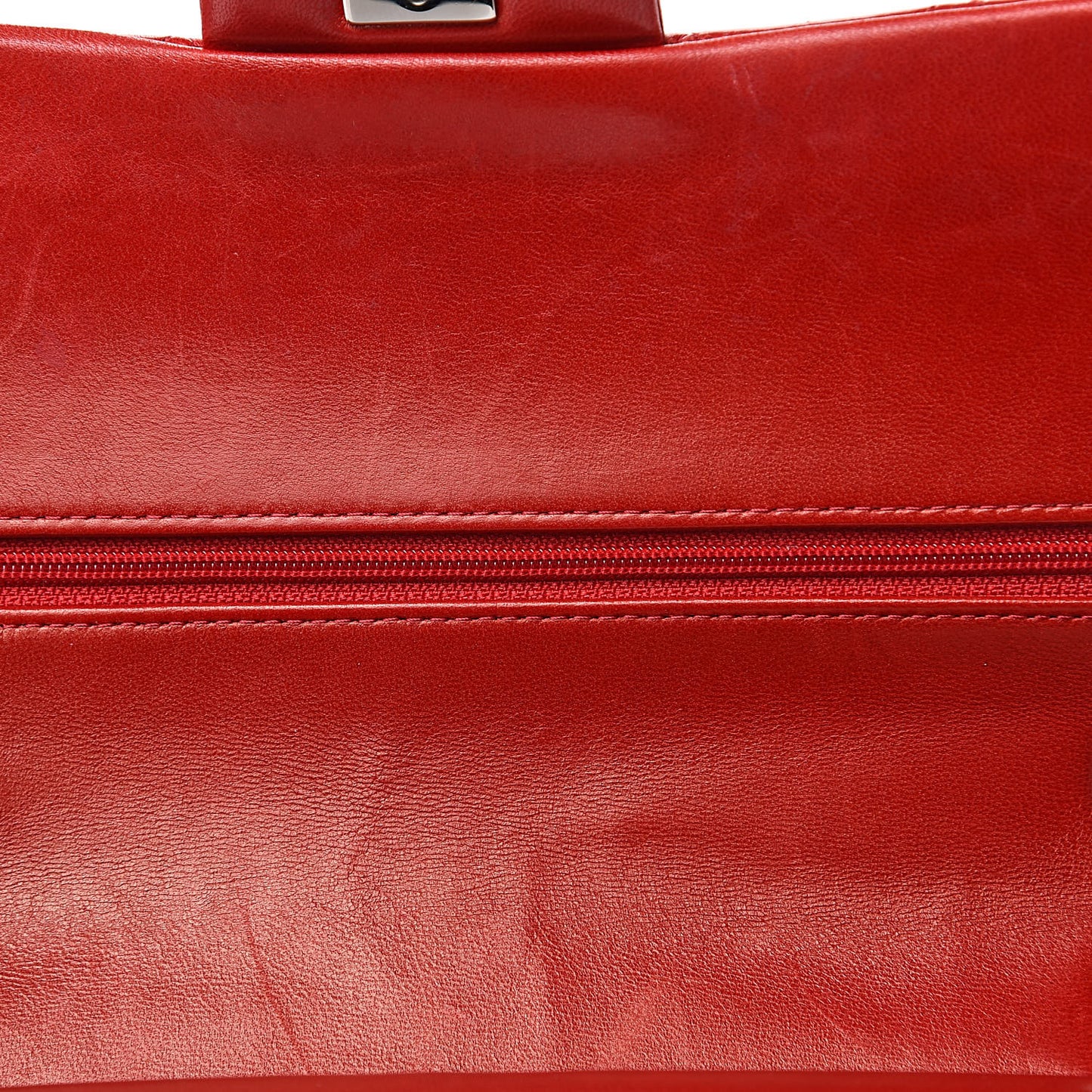 Lambskin Quilted Medium Double Flap Red