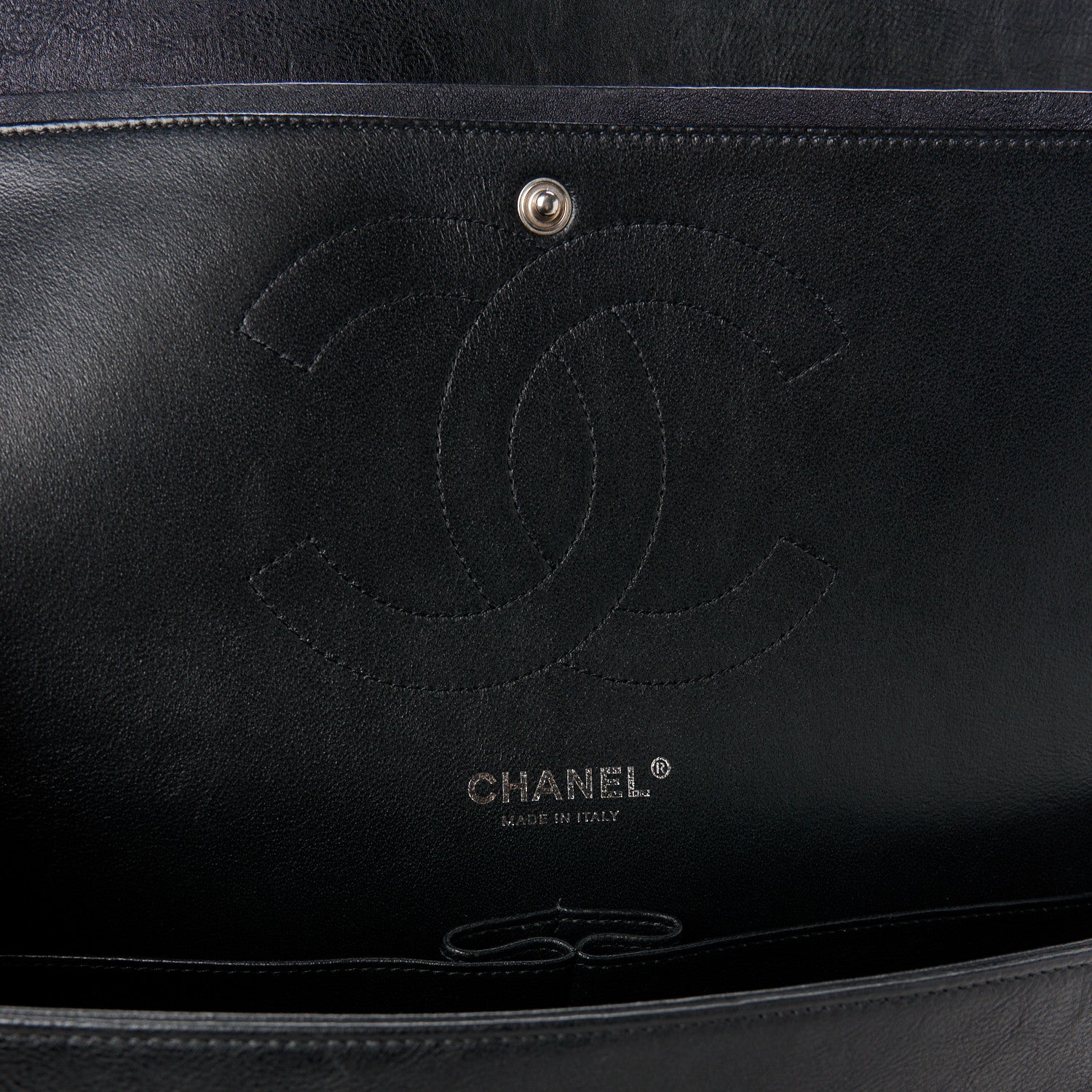Chanel Crumpled Calfskin Quilted Jumbo Double Flap So Black 6 of 11
