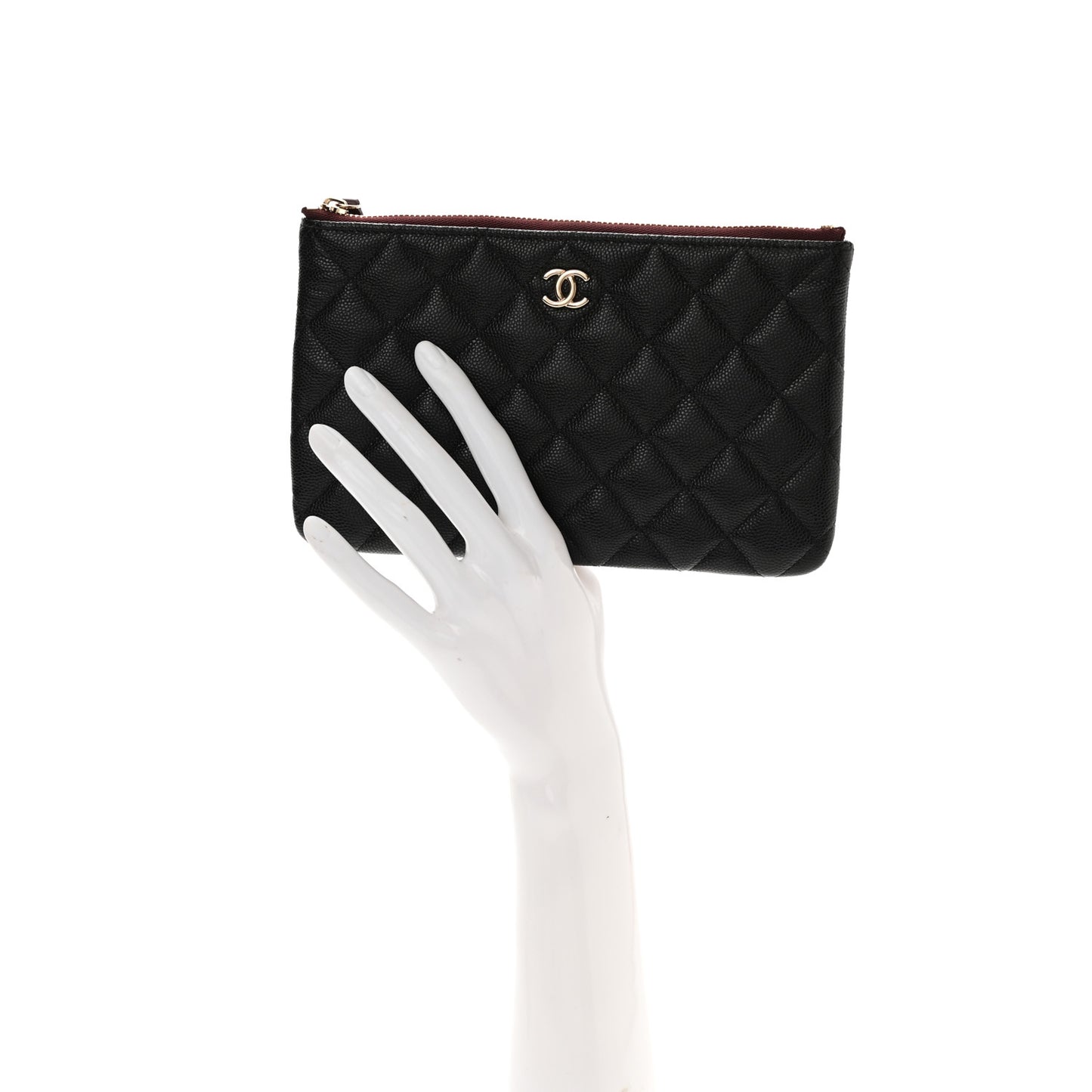 Caviar Quilted Cosmetic Case Black