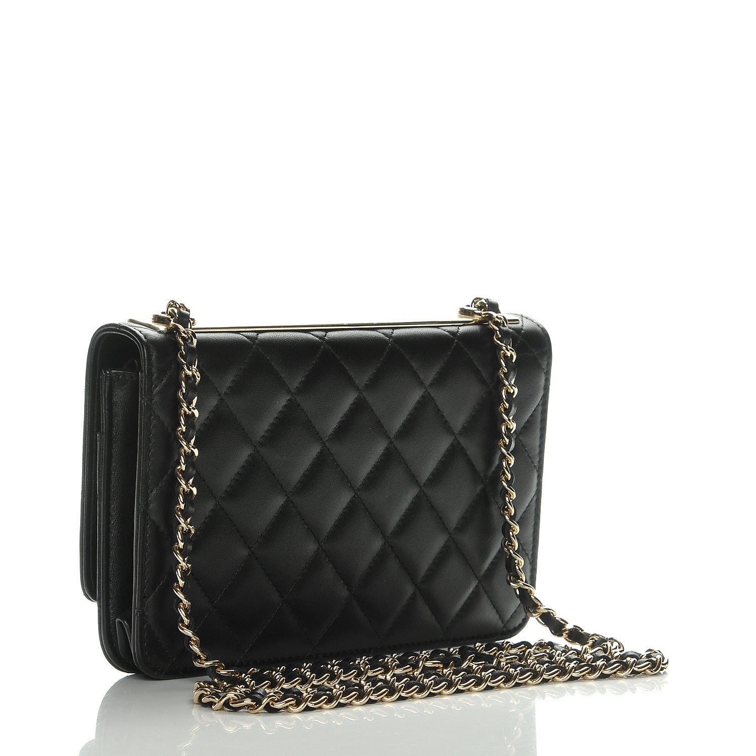 Chanel Lambskin Quilted Trendy CC Wallet On Chain WOC Black 3 of 9