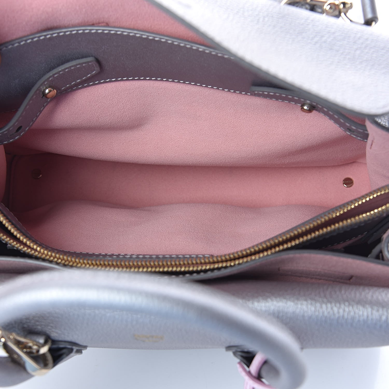 MCM Metallic Grained Calfskin Medium Milla Tote Spike Silver 5 of 10