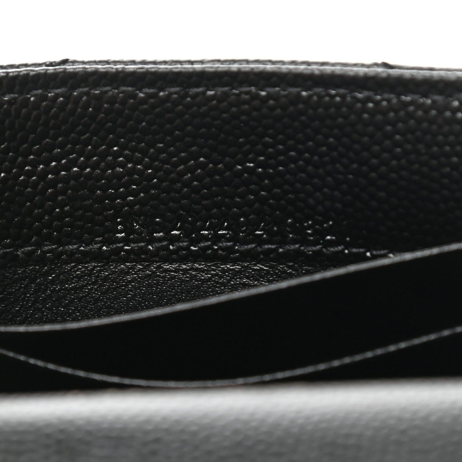 Saint Laurent Grain De Poudre Matelasse Chevron Small Monochrome Monogram Envelope Wallet Black 7 of 8