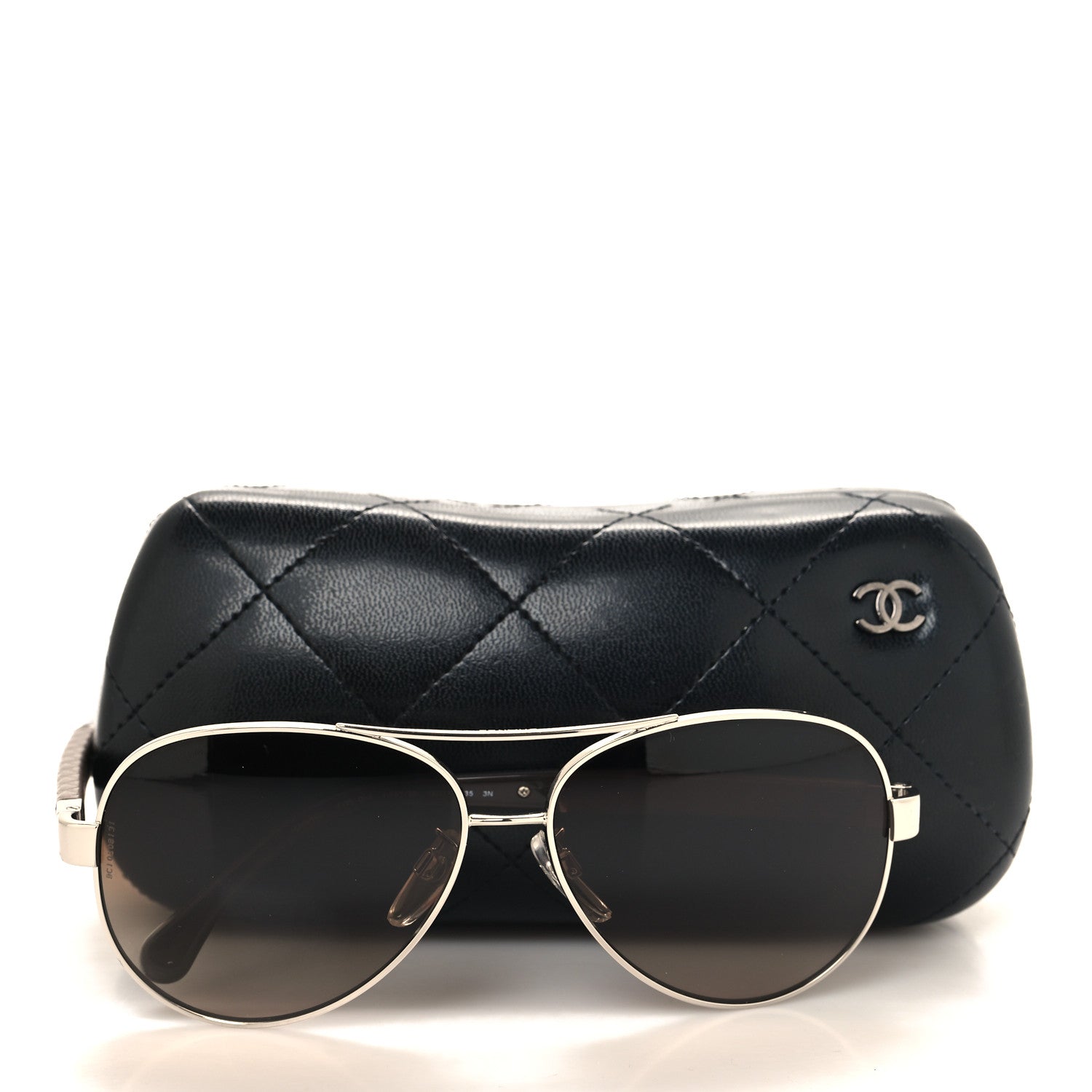 Chanel Lambskin Quilted CC Aviator Sunglasses 4195-Q-A Brown 7 of 7