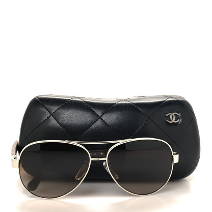 Chanel Lambskin Quilted CC Aviator Sunglasses 4195-Q-A Brown 7 of 7
