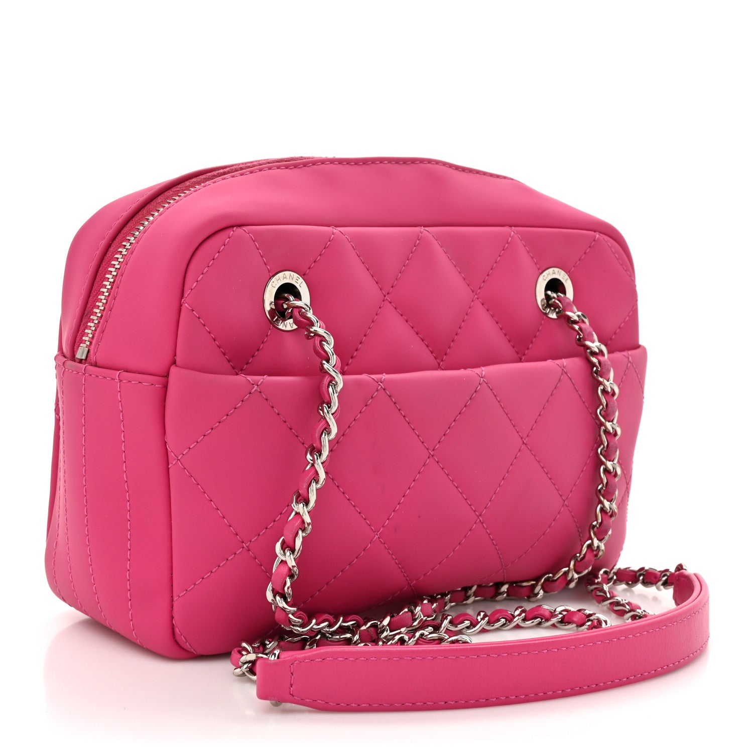 Chanel Rubber Quilted Lambskin Coco Rain Camera Bag Pink 4 of 18