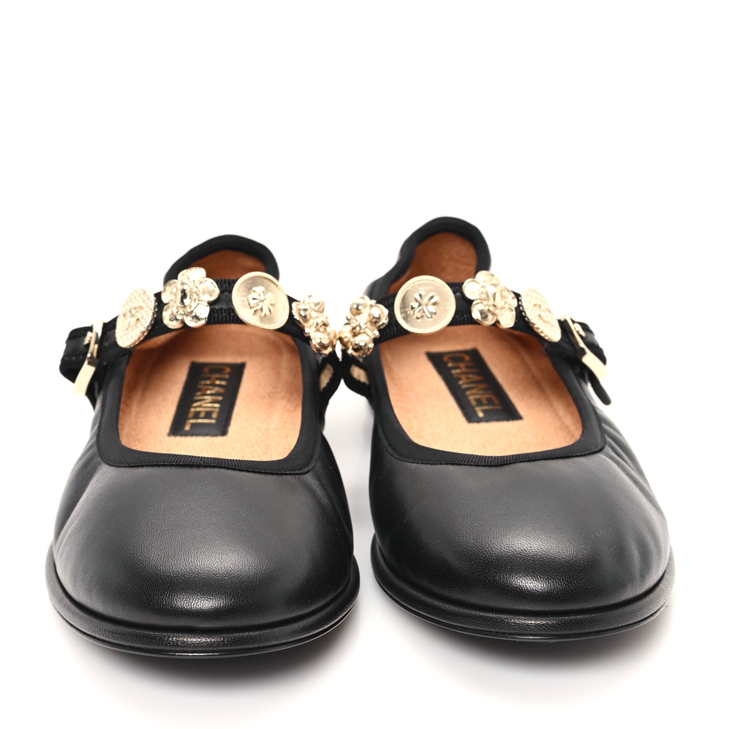 Chanel Lambskin Charm Mary Jane Flats 39 Black 3 of 11