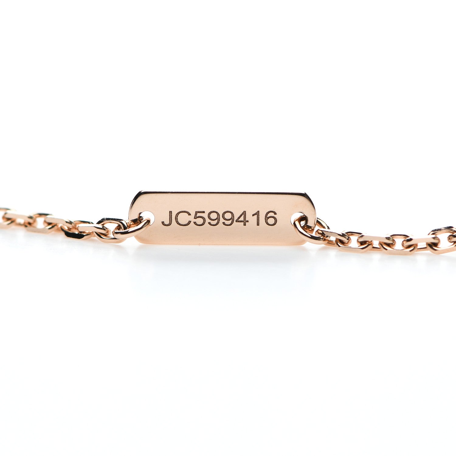 Van Cleef & Arpels 18K Rose Gold Diamond Rhodonite Vintage Alhambra Pendant Necklace 5 of 6
