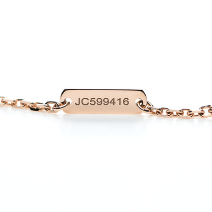 Van Cleef & Arpels 18K Rose Gold Diamond Rhodonite Vintage Alhambra Pendant Necklace 5 of 6
