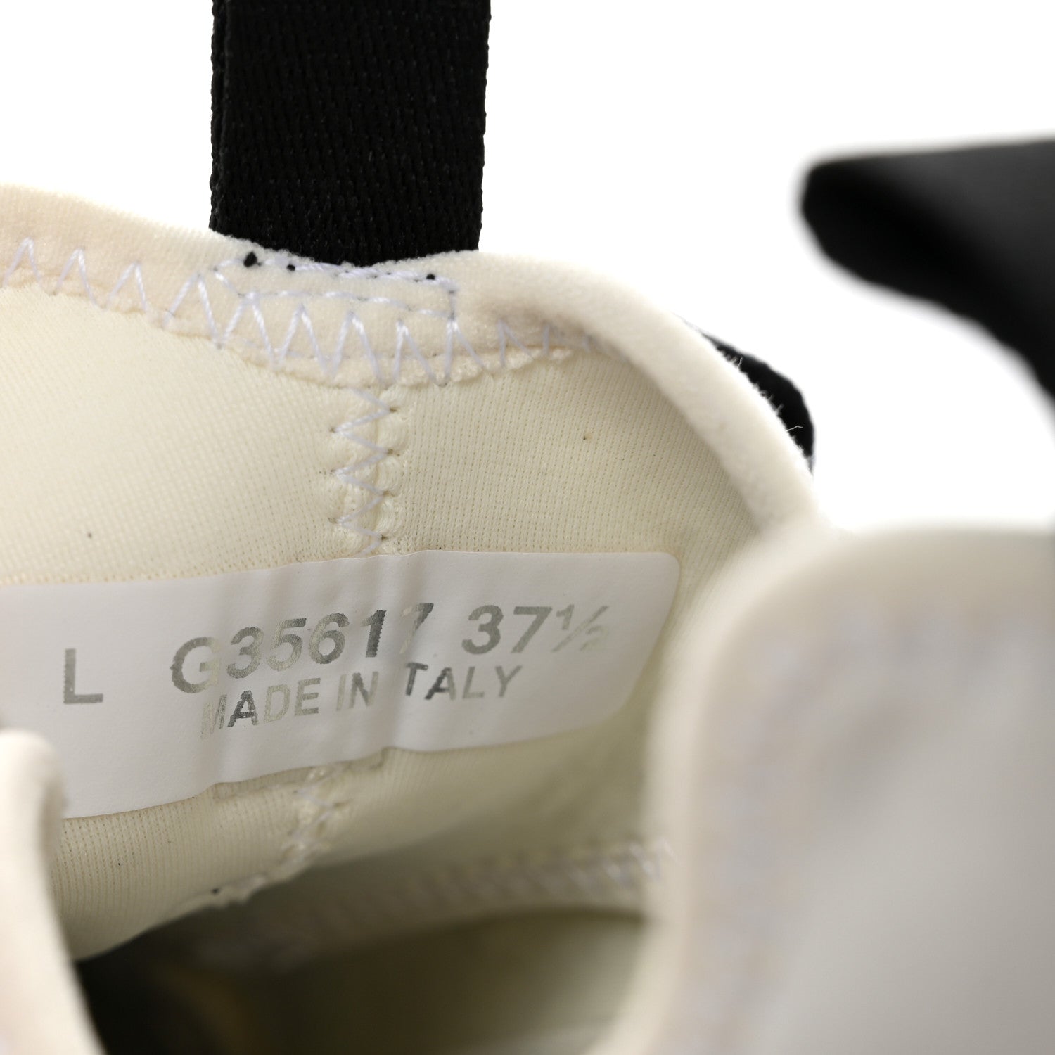 Chanel Velvet Calfskin Mixed Fibers CC Sneakers 37.5 Ivory Black 8 of 9