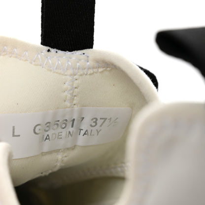 Chanel Velvet Calfskin Mixed Fibers CC Sneakers 37.5 Ivory Black 8 of 9