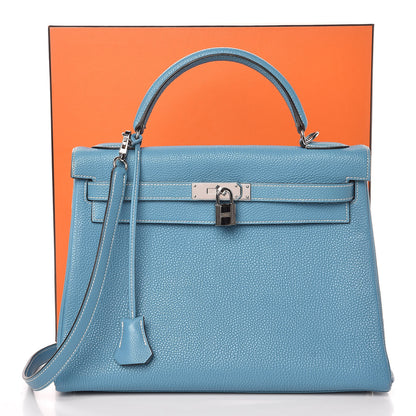Hermes Togo Kelly Retourne 32 Blue Jean 43 of 43