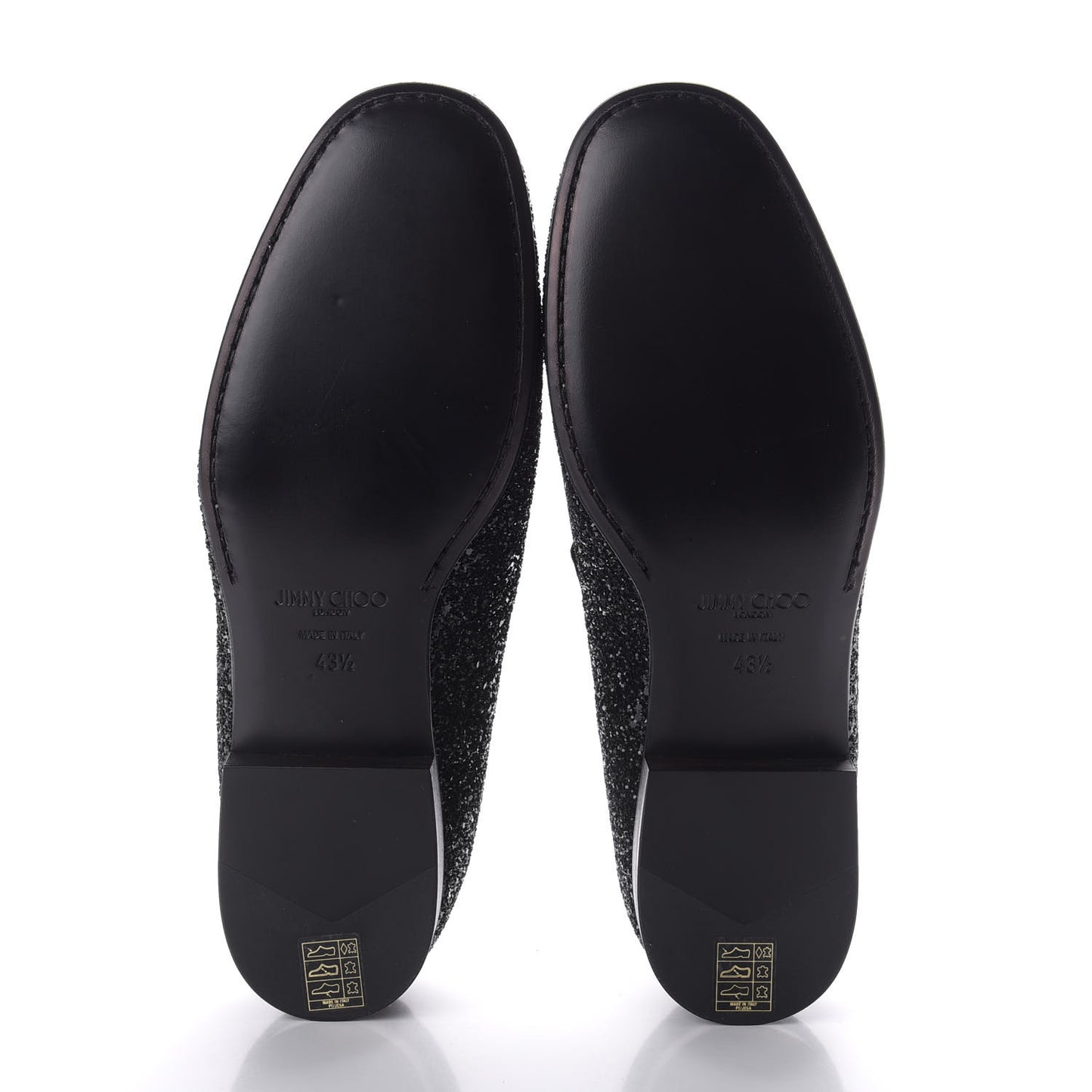 Calfskin Glitter Mens Thame Loafers 43.5 Black