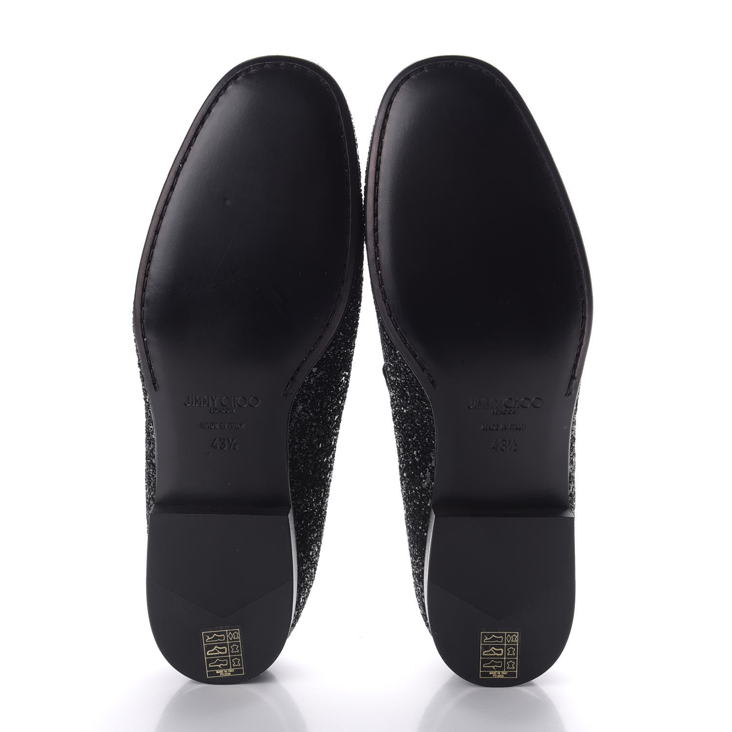 Jimmy Choo Calfskin Glitter Mens Thame Loafers 43.5 Black 5 of 8