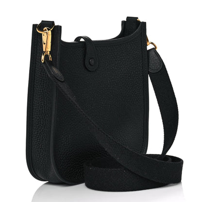 Hermes Taurillon Clemence Evelyne TPM Black 3 of 9