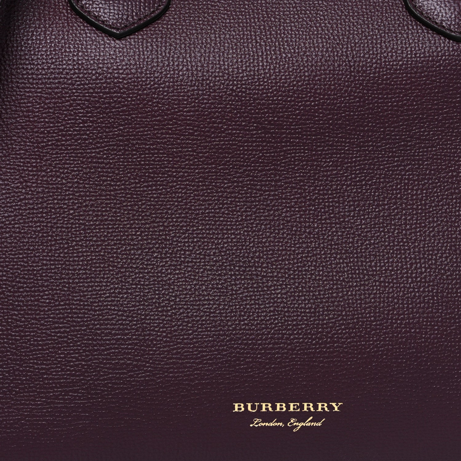 Burberry Grainy Calfskin House Check Medium Banner Tote Mahogany Red 8 of 10