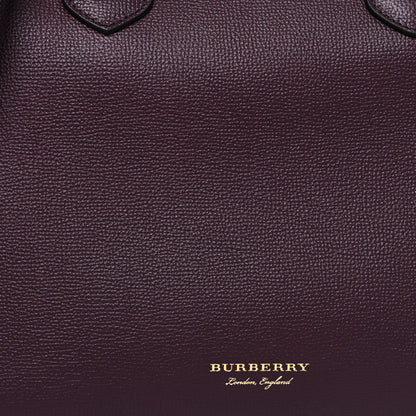 Burberry Grainy Calfskin House Check Medium Banner Tote Mahogany Red 8 of 10