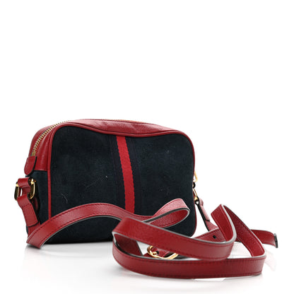 Gucci Suede Calfskin Web Mini Ophidia Shoulder Bag New Blue Romantic Cherry 2 of 11