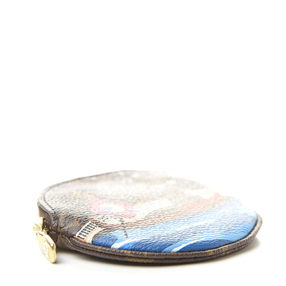 Louis Vuitton Monogram 2019 Christmas Animation Round Coin Purse Blue 4 of 7