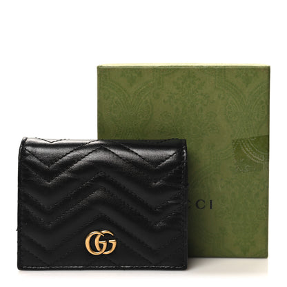 Gucci Calfskin Matelasse GG Marmont Card Case Wallet Black 11 of 11