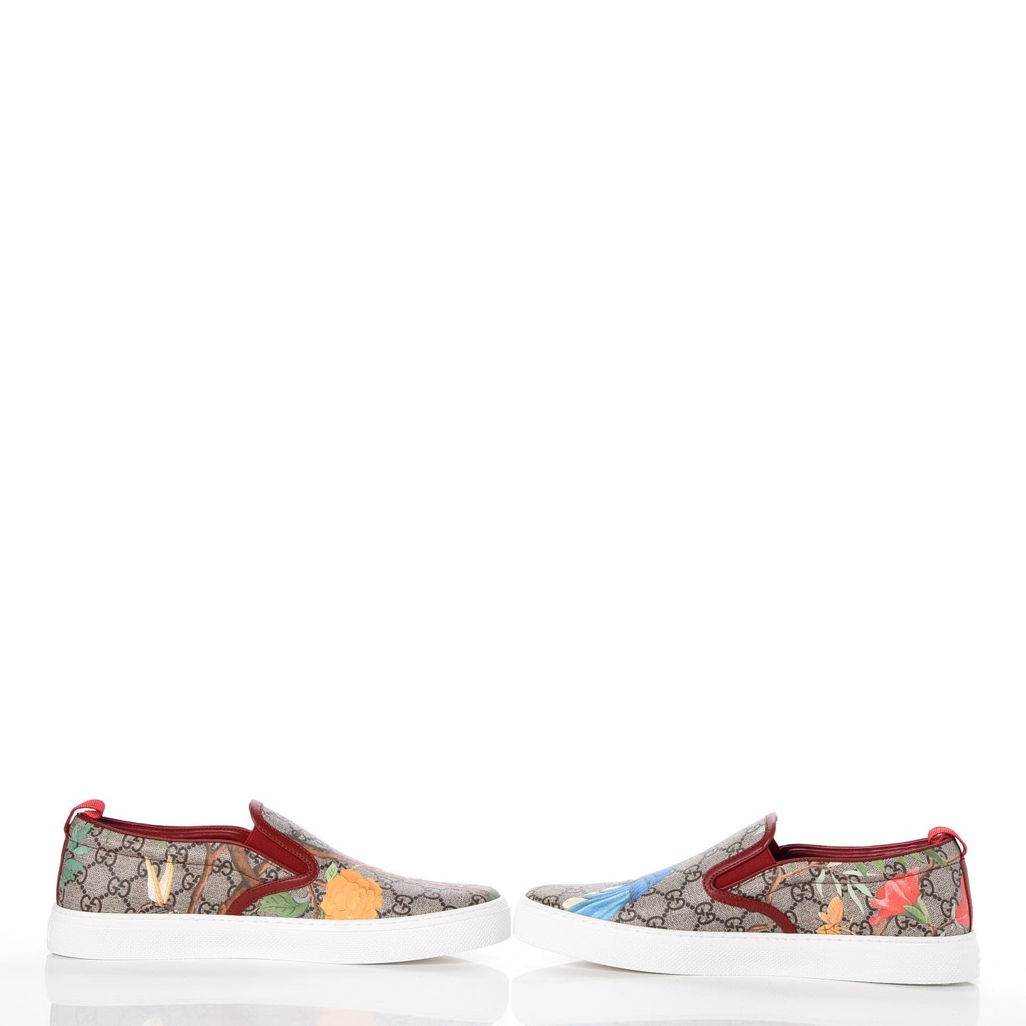 GG Supreme Monogram Tian Mens Dublin Slip On Sneakers 10 Beige Multicolor Red