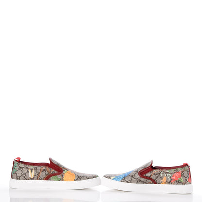 Gucci GG Supreme Monogram Tian Mens Dublin Slip On Sneakers 10 Beige Multicolor Red 10 of 11