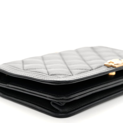 Chanel Caviar Quilted Boy Wallet On Chain WOC Black 10 of 12