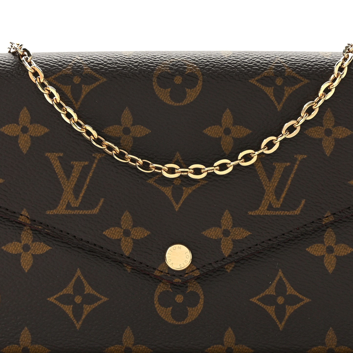 Monogram Pochette Felicie Chain Wallet Fuchsia