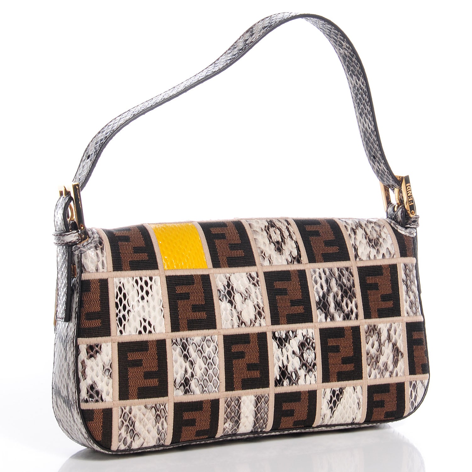 Fendi Ayers Zucca Patchwork Baguette Multicolor 3 of 10