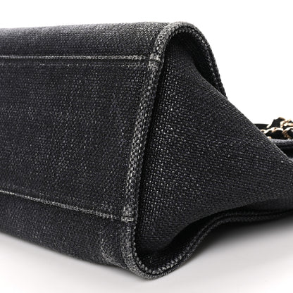 Chanel Woven Straw Raffia Medium Deauville Tote Black 10 of 11