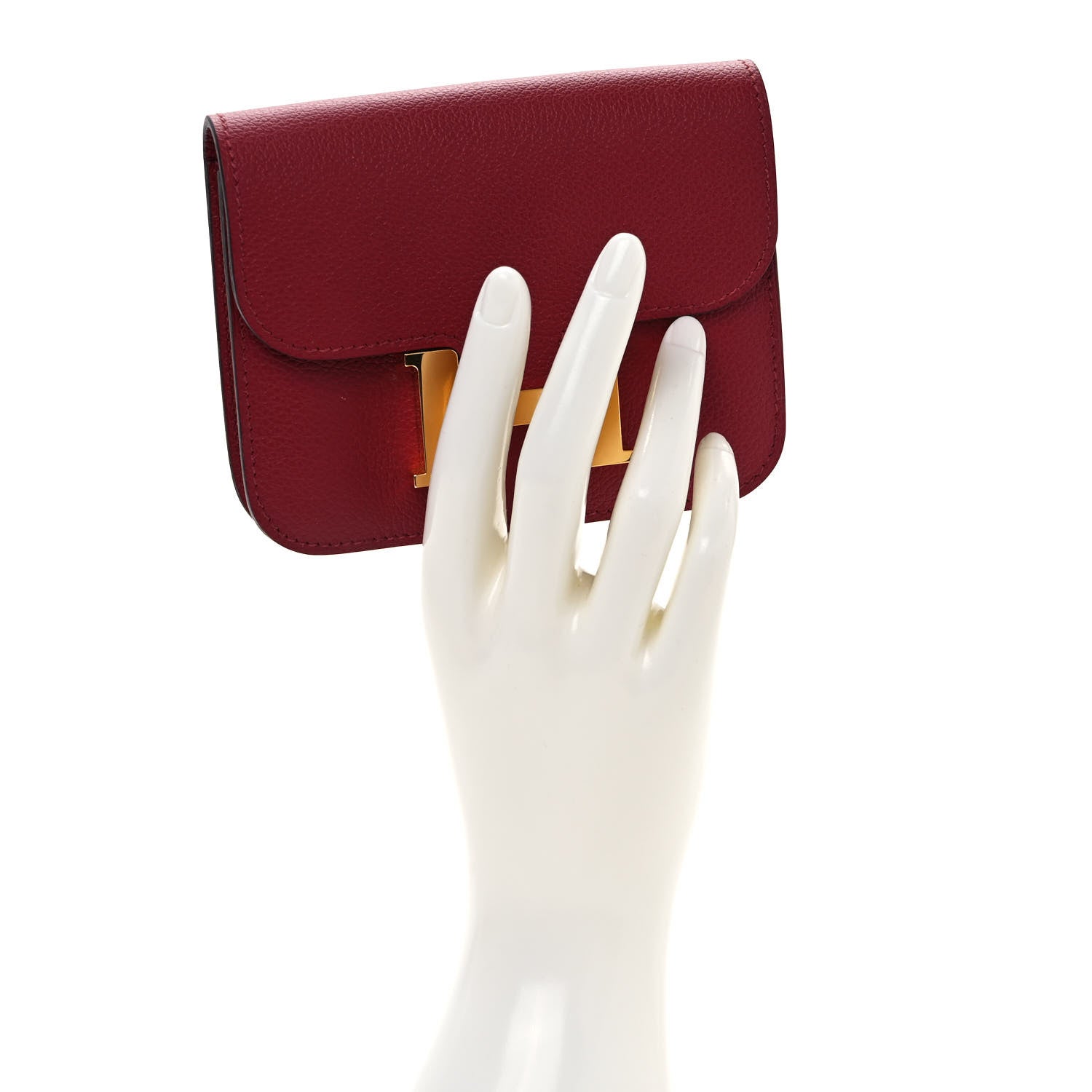 Hermes Evercolor Constance Slim Wallet Rouge Grenat 3 of 7