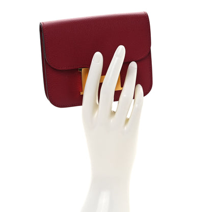 Hermes Evercolor Constance Slim Wallet Rouge Grenat 3 of 7