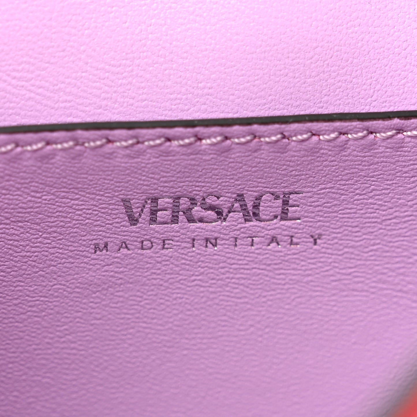 Grained Calfskin Small Chain La Medusa Top Handle Bag Pink
