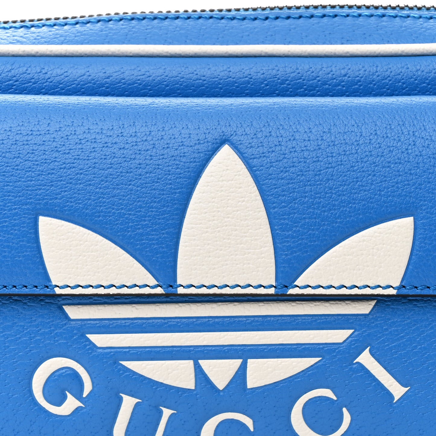 X ADIDAS Textured Dollar Calfskin Belt Bag Blue