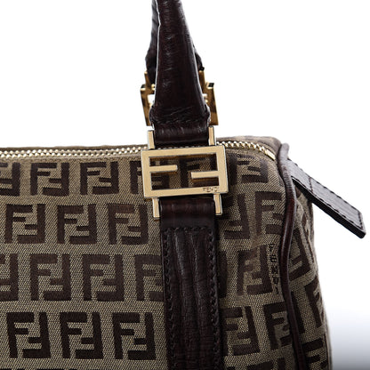 Fendi Zucchino Vitello Mini Boston Mogano Panna Bruciato 7 of 9