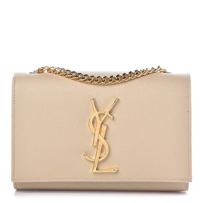 Saint Laurent Grain De Poudre Small Monogram Kate Satchel Nude Powder 1 of 8