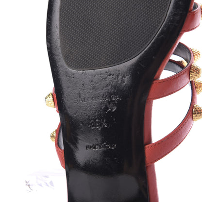 Balenciaga Agneau Lambskin Giant Gold Stud Sandals 39.5 Rouge Vermillion 8 of 13