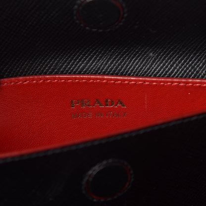 Prada Saffiano Cuir Large Double Bag Black Fuoco 11 of 15